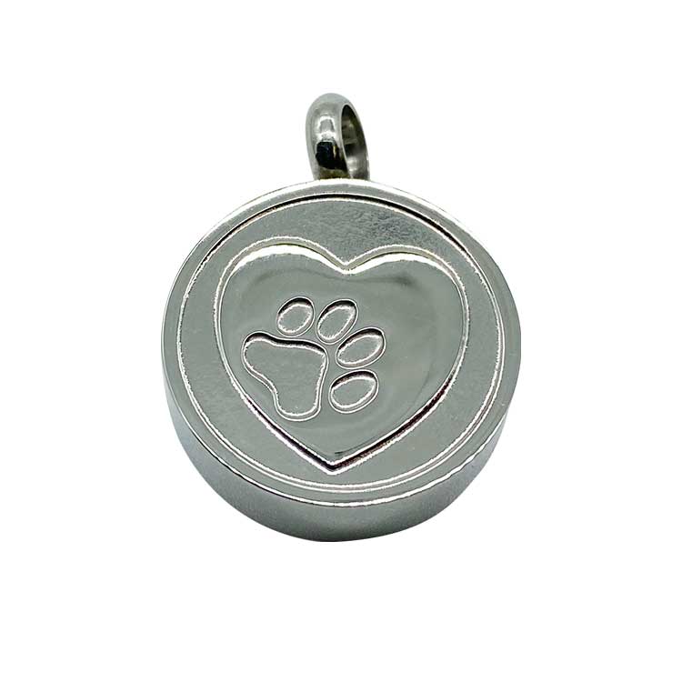 Circle Pendant With Pawprint