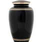 Black with Gold Rings Urn