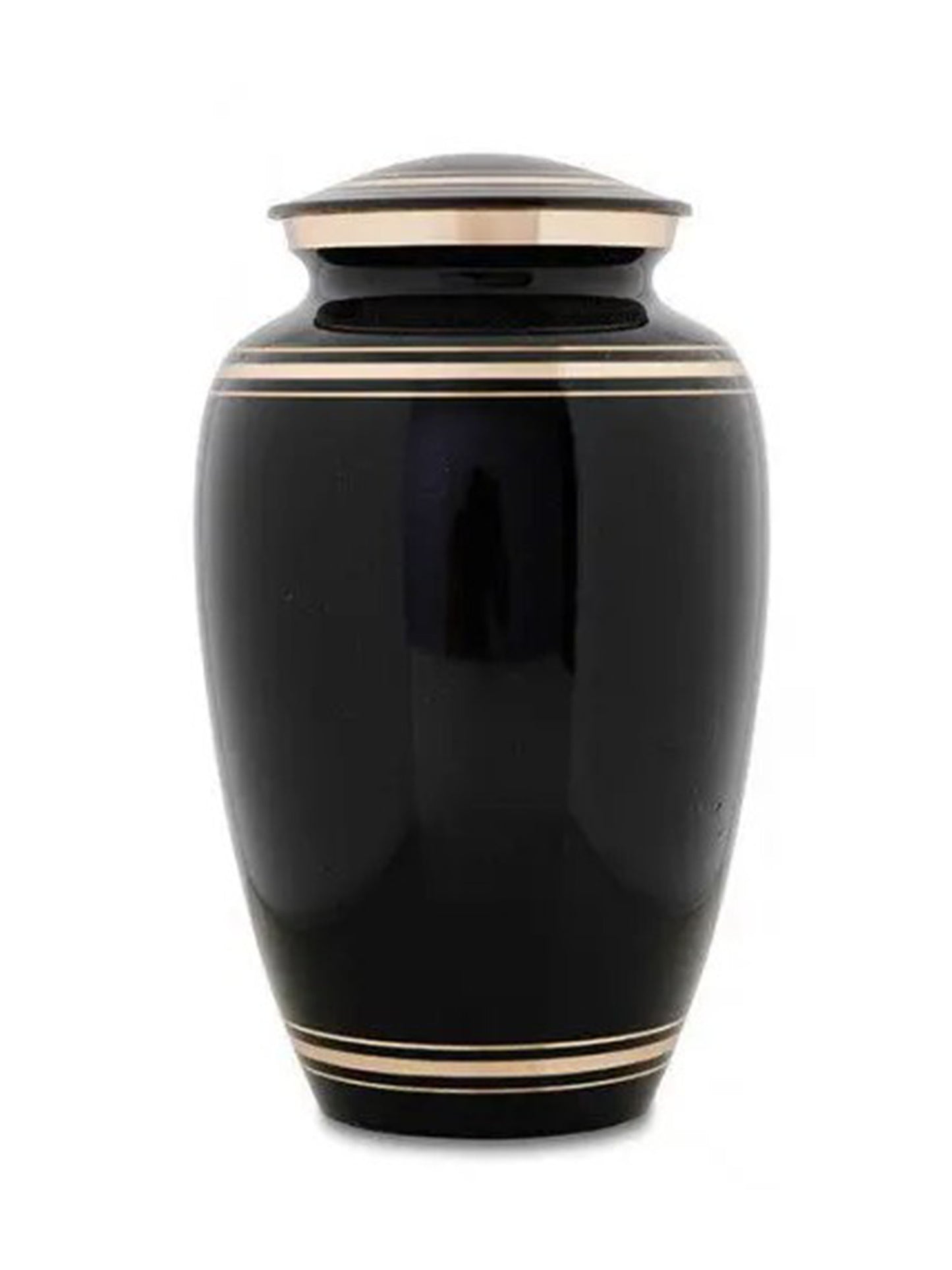Black with Gold Rings Urn