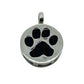 Circle Pendant With Black Pawprint