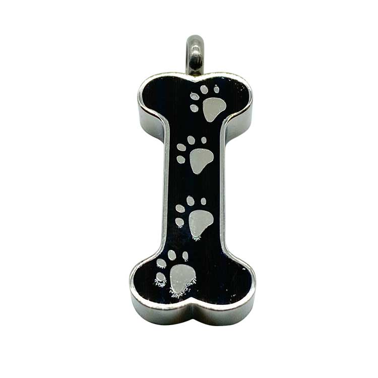 Dog Bone With Silver Pawprints