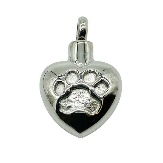 Heart With Silver Inlay Pawprint