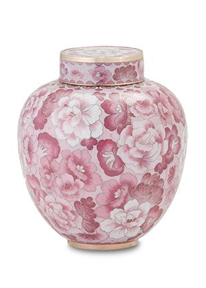 Cameo Rose Cloisonné Urn