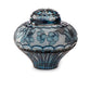 Crystal Lily Azure Blue Glass Urn